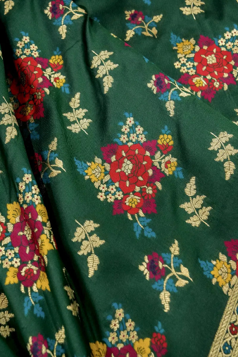 GREEN COLOR BANARASI SILK SAREE