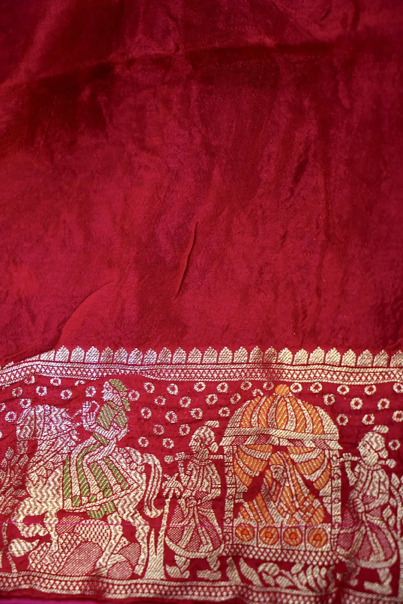 PURPLE COLOR GAJJI SILK BANDHANI SAREE