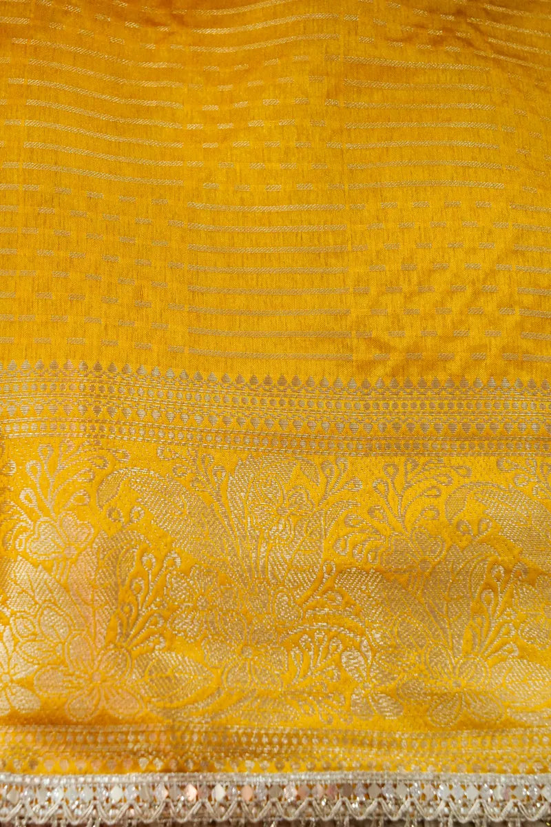 YELLOW COLOR DOLA SILK SAREE