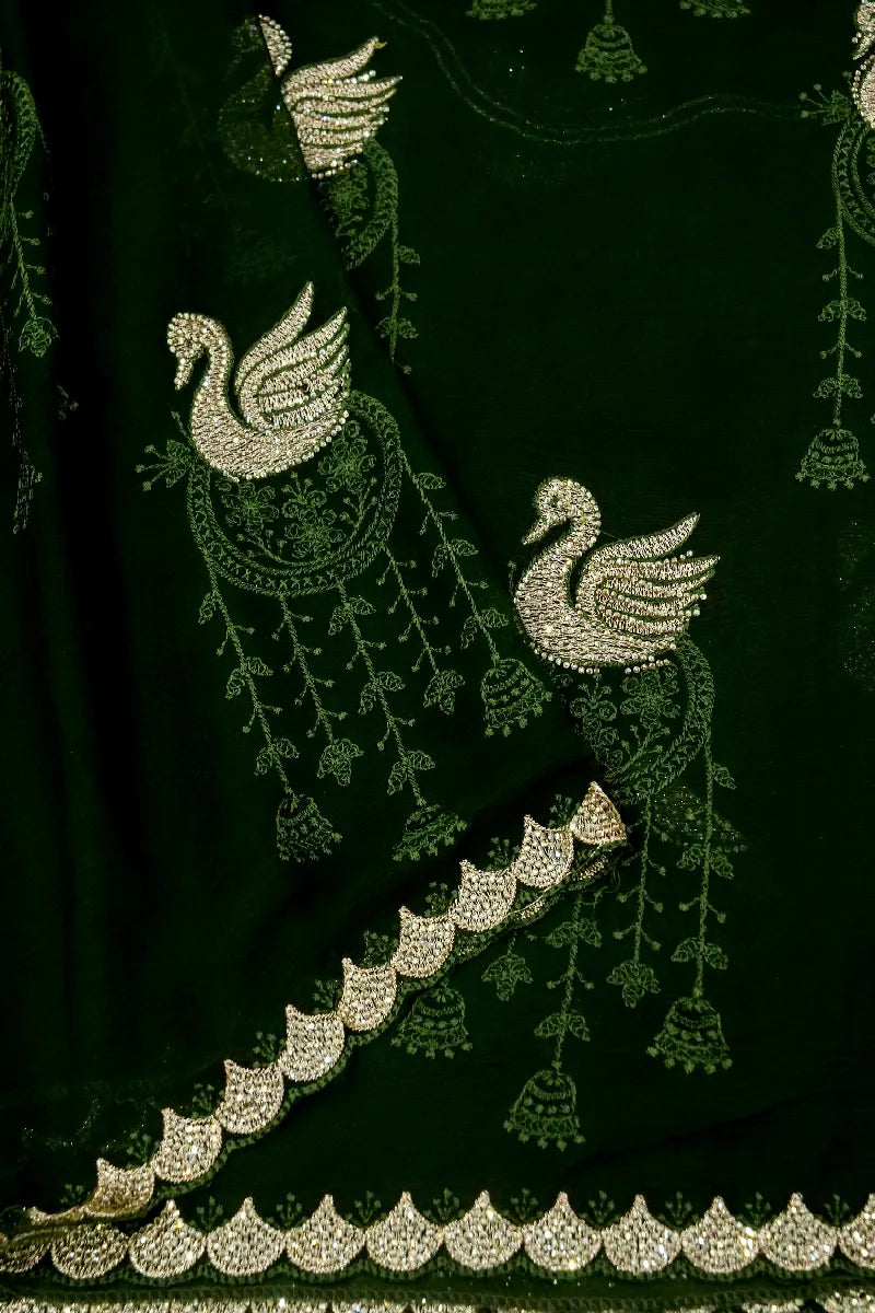 GREEN COLOR CHIFFON SAREE