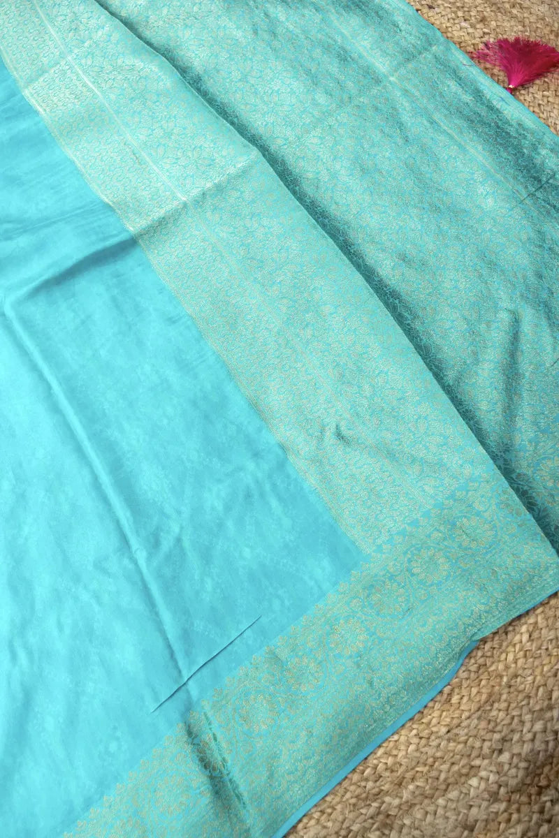 SEA GREEN COLOR DOLA SILK SAREE