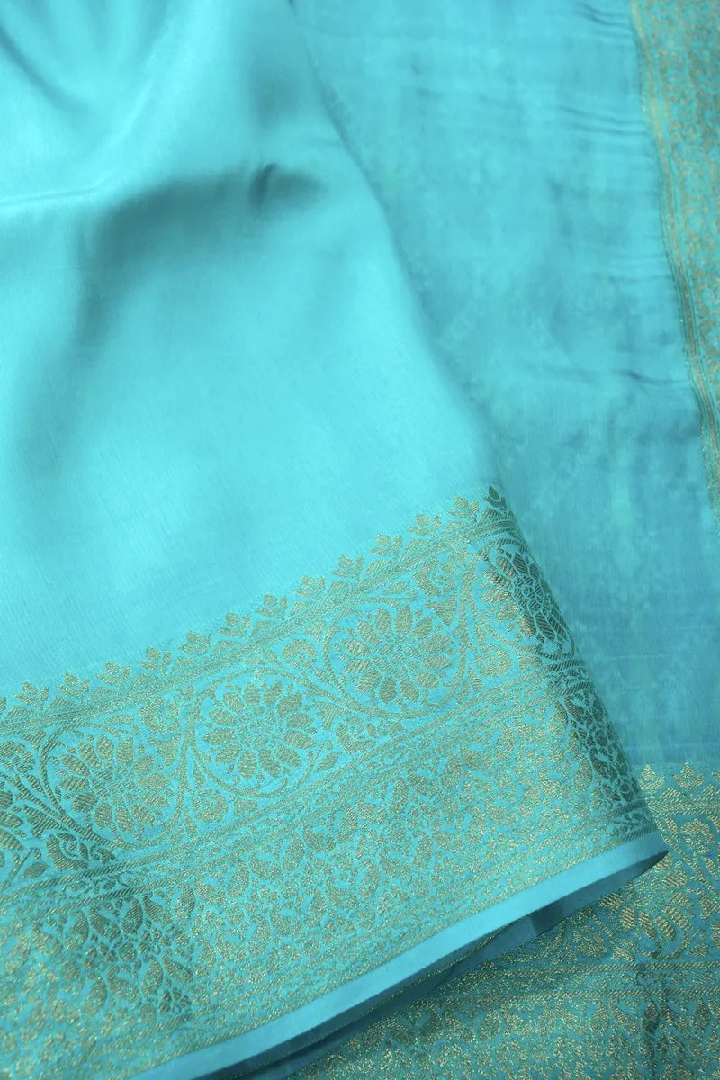 SEA GREEN COLOR DOLA SILK SAREE