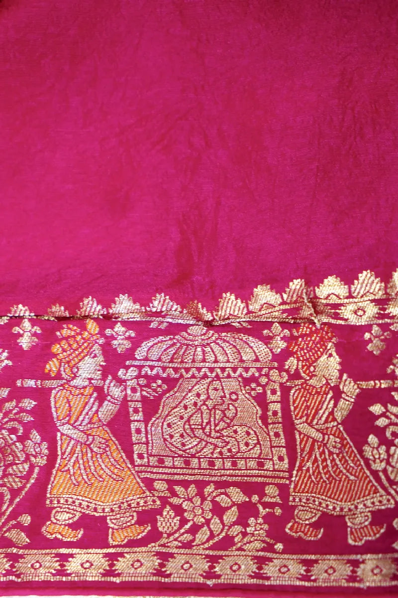 WHITE COLOR GAJJI SILK BANDHANI SAREE