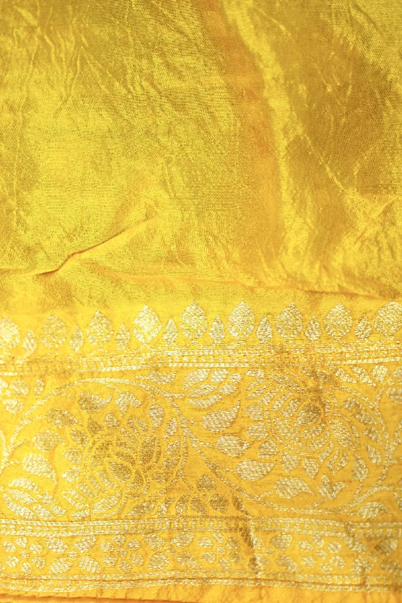 GREEN COLOR GAJJI SILK BANDHANI SAREE