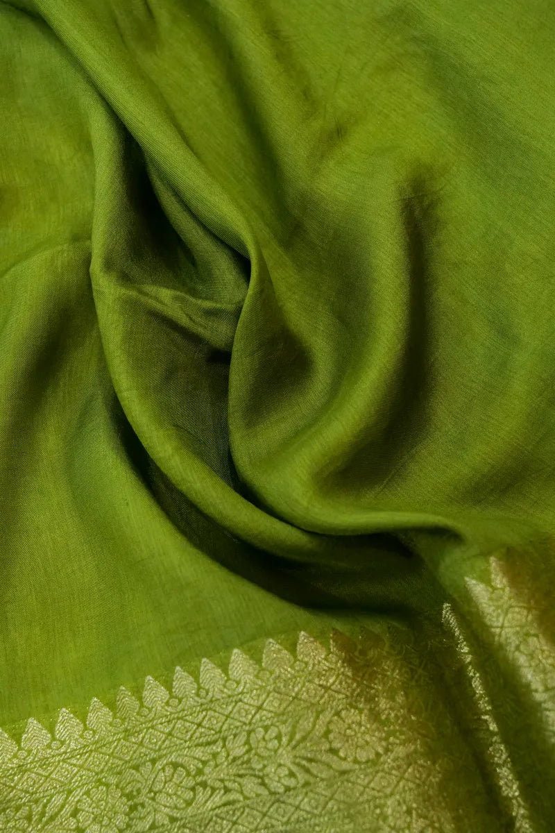 PEAR GREEN COLOR DOLA SILK SAREE