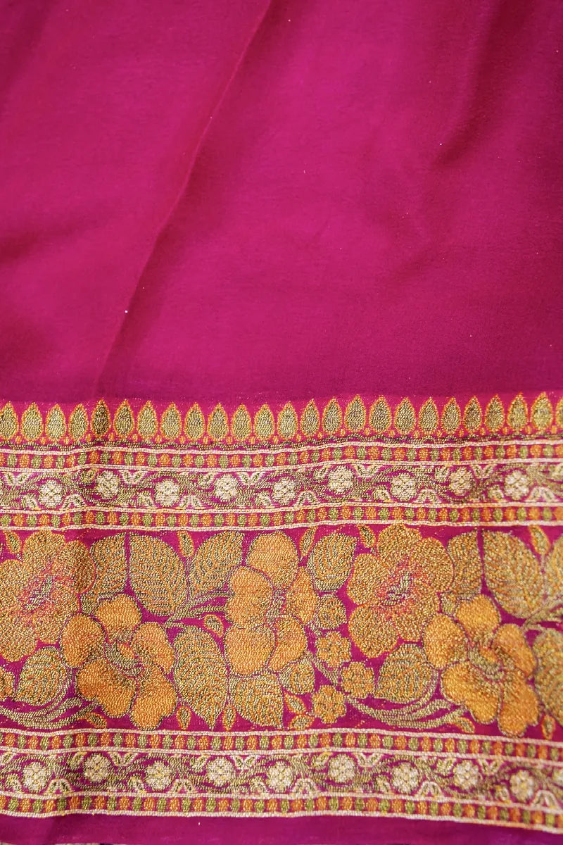ORANGE WITH PINK COLOR KHADDI GEORGETTE SAREE