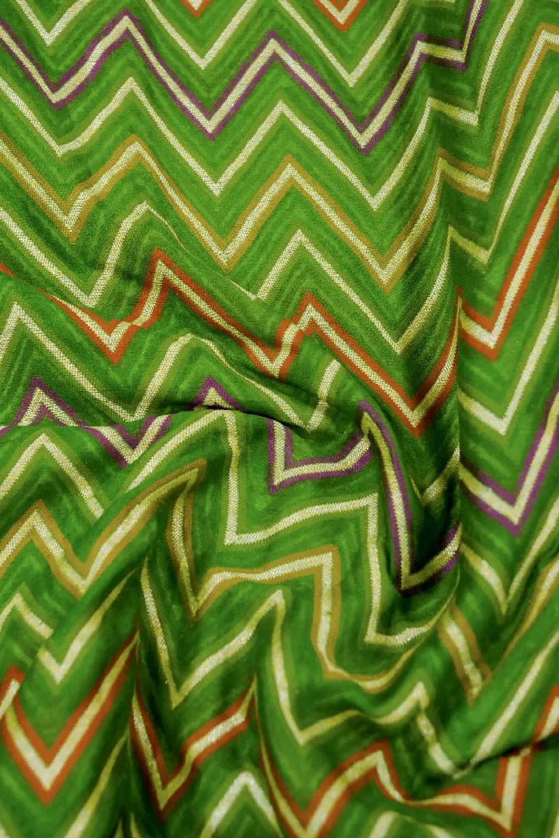 PARROT GREEN WITH PINK COLOR KHADDI GEORGETTE SAREE