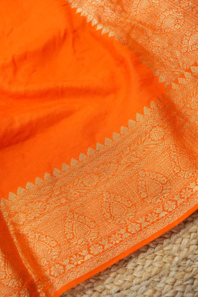 ORANGE COLOR DOLA SILK SAREE