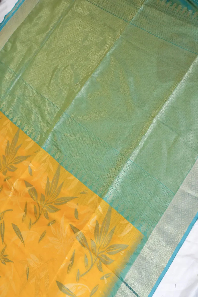 YELLOW COLOR BANARASI SILK SAREE