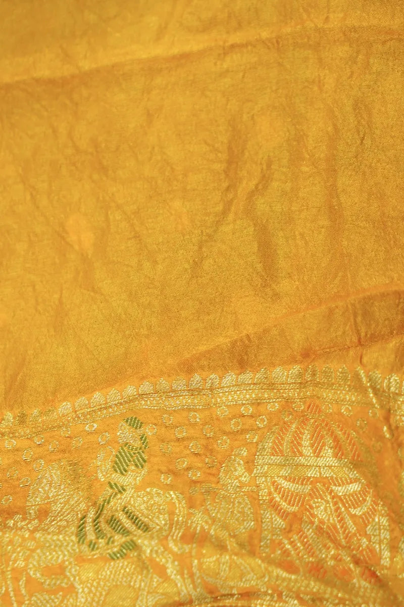 TEAL BLUE COLOR GAJJI SILK BANDHANI SAREE