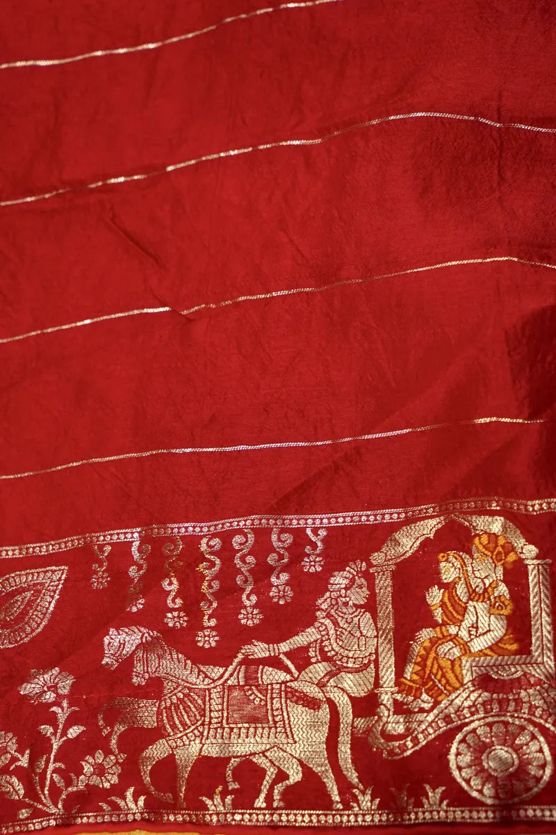 TEAL BLUE COLOR GAJJI SILK BANDHANI SAREE