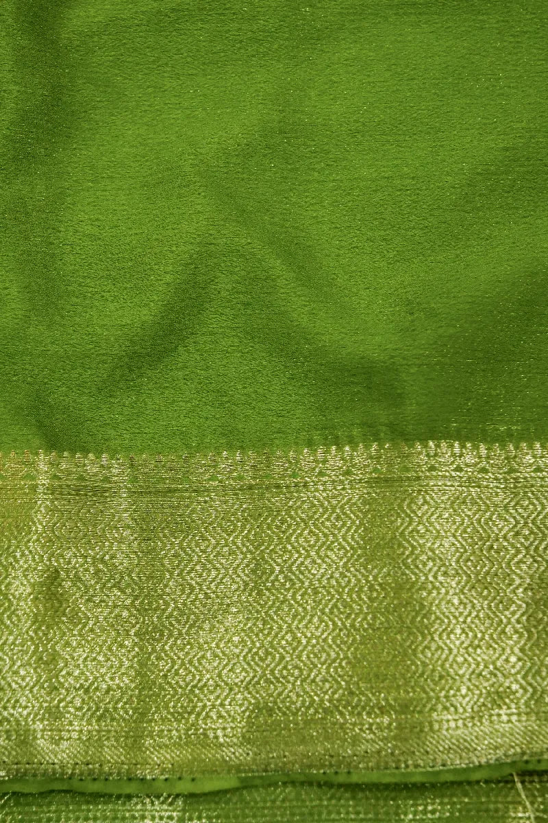 MEHENDI GREEN COLOR CHIFFON SAREE