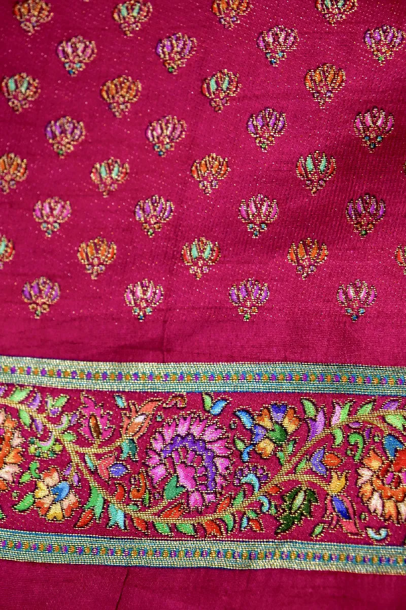MUSTARD YELLOW COLOR CREPE SILK PASHMINA SAREE