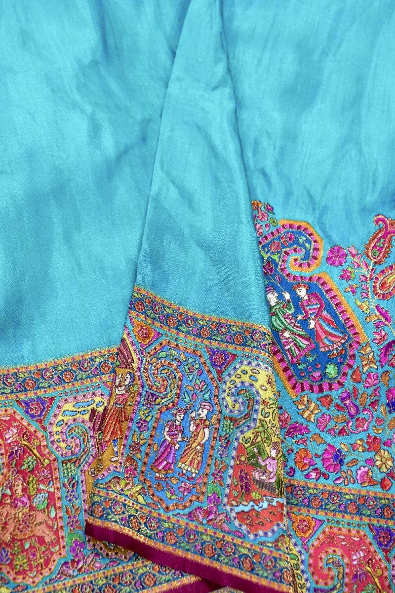 FIROZI COLOR CREPE SILK PASHMINA SAREE