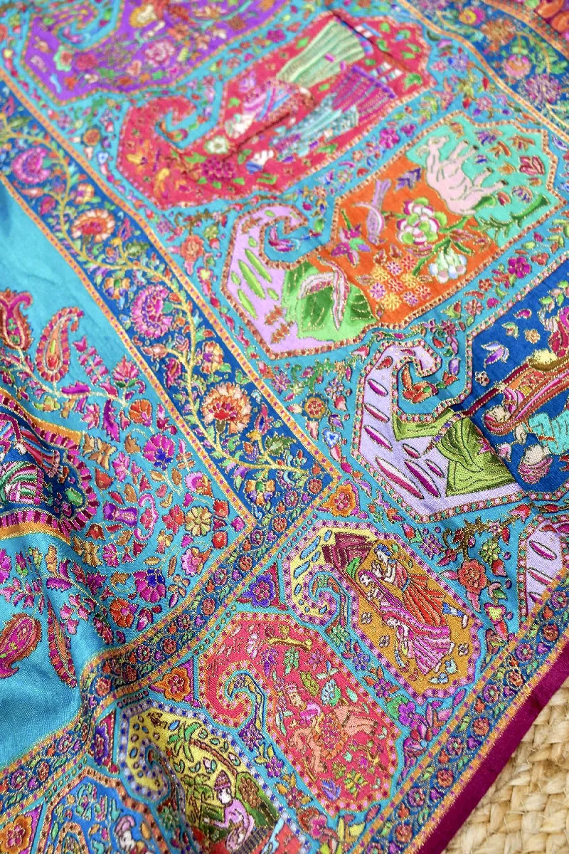 FIROZI COLOR CREPE SILK PASHMINA SAREE