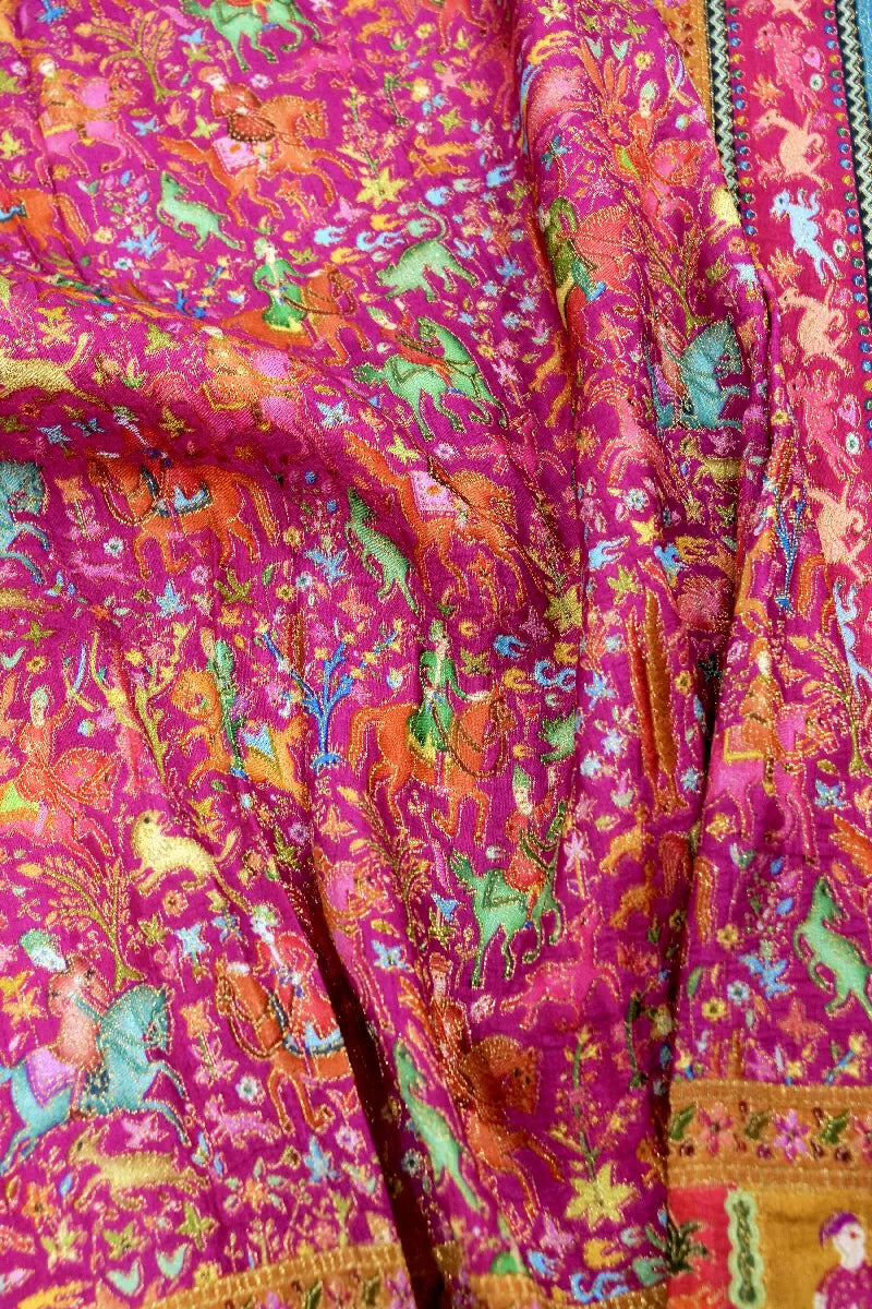 PINK COLOR CREPE SILK PASHMINA SAREE