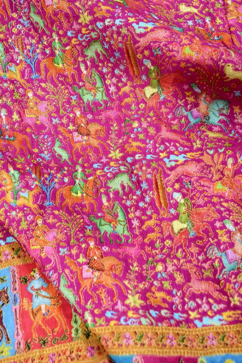 PINK COLOR CREPE SILK PASHMINA SAREE