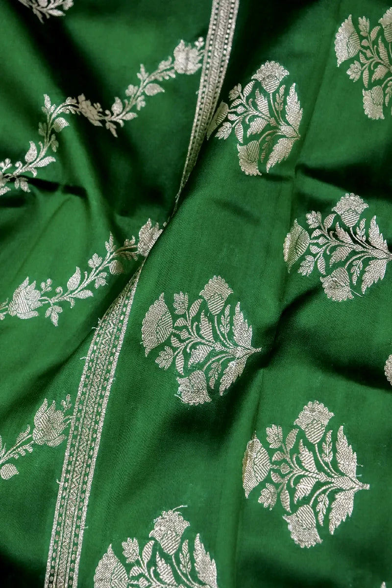 GREEN COLOR PURE DUPIAN SILK SAREE