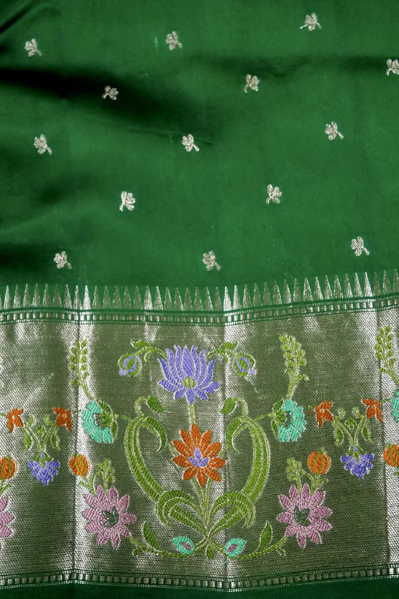 GREEN COLOR PURE DUPIAN SILK SAREE