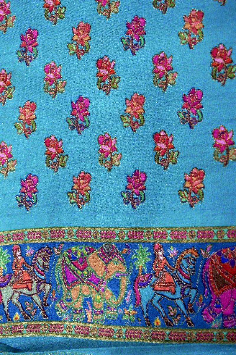 DARK PINK COLOR CREPE SILK PASHMINA SAREE