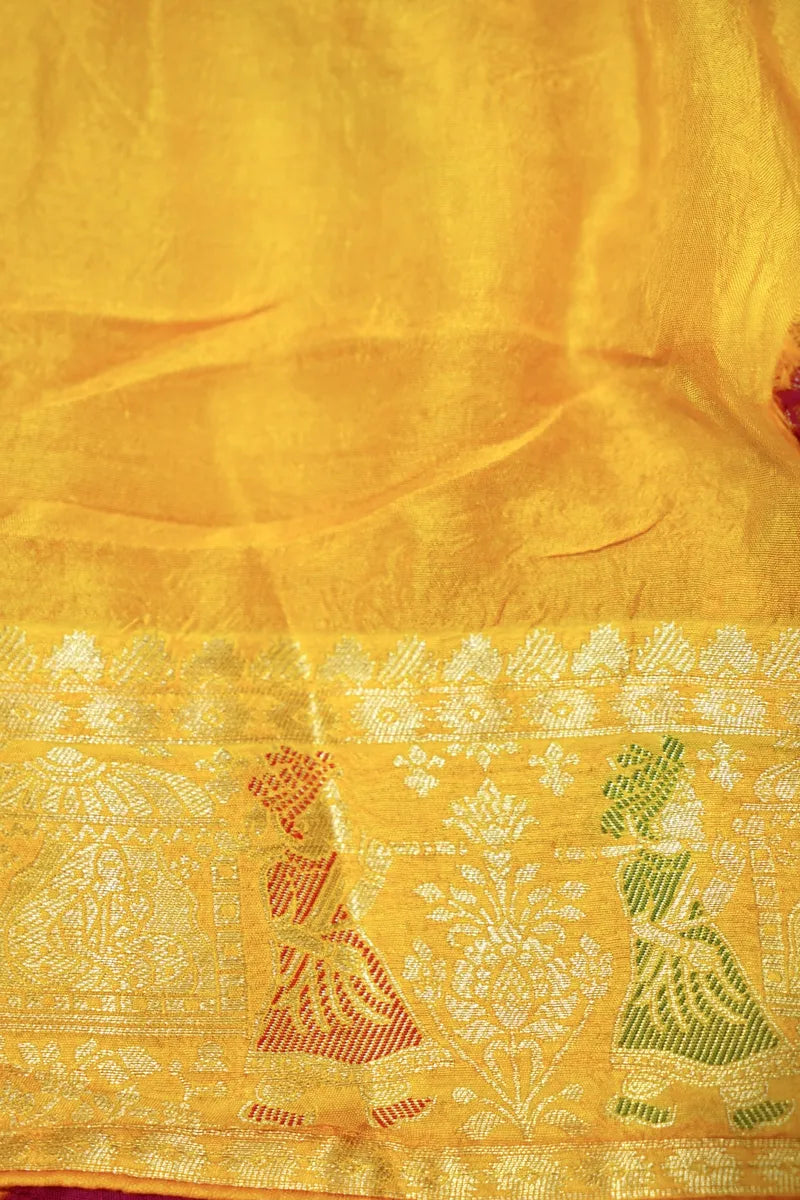 TEAL BLUE COLOR GAJJI SILK BANDHANI SAREE