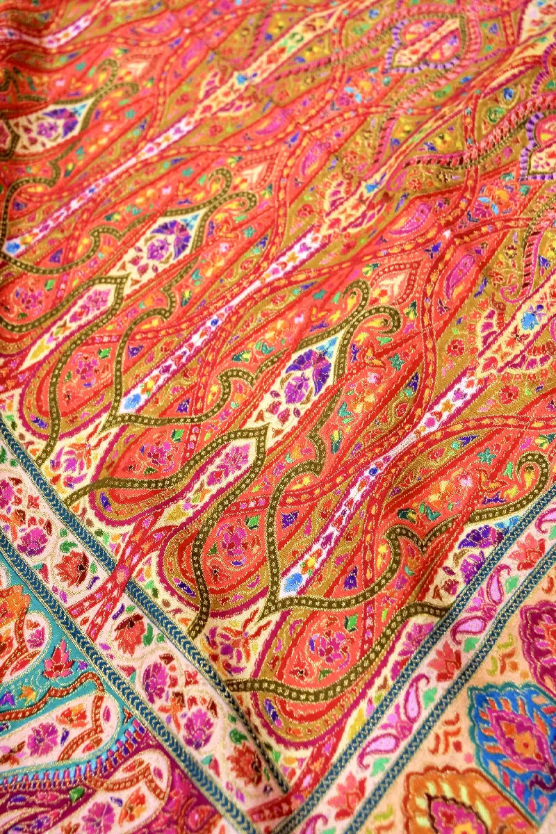 RAMA GREEN COLOR CREPE SILK PASHMINA SAREE