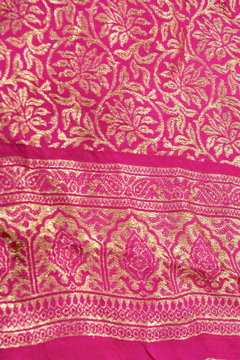 RAMA GREEN COLOR CREPE SILK PASHMINA SAREE