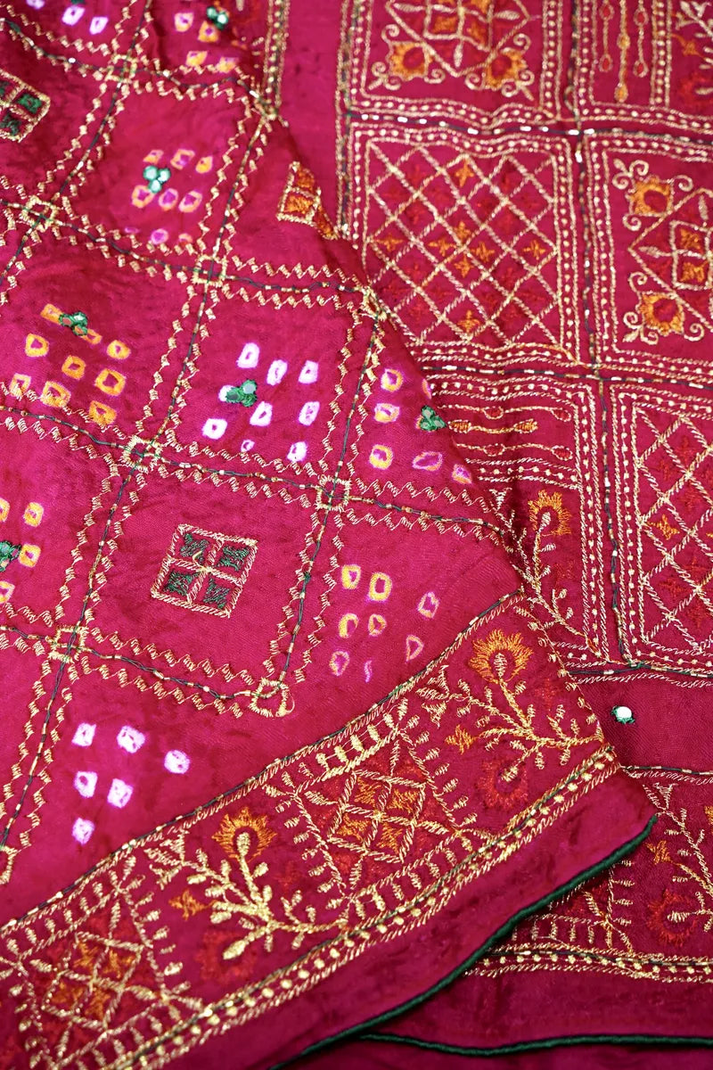 PINK COLOR BANDHEJ SAREE