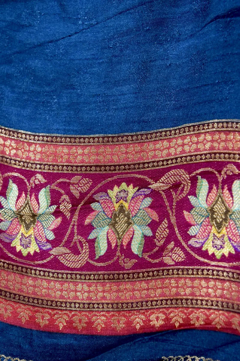 SEA GREEN WITH MAROON COLOR CREPE SILK PASHMINA SAREE