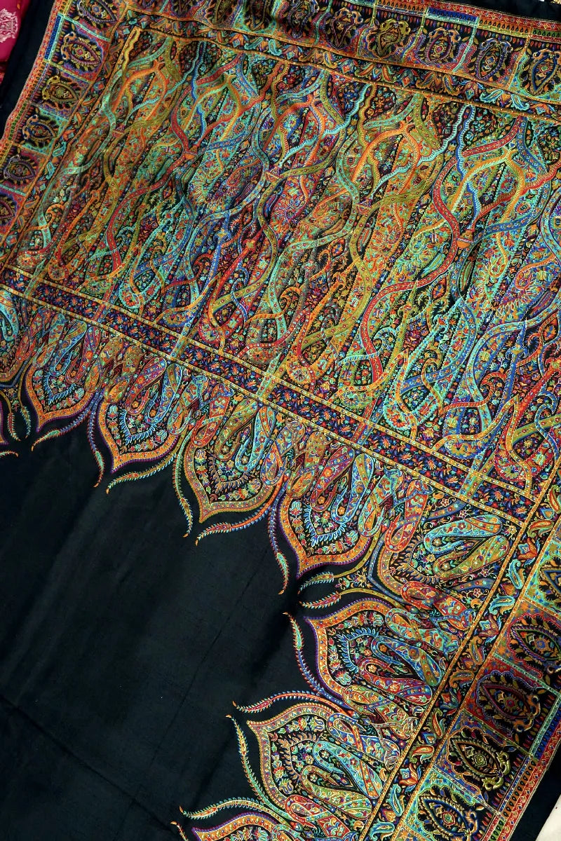BLACK COLOR PANCHMEENA SILK SAREE
