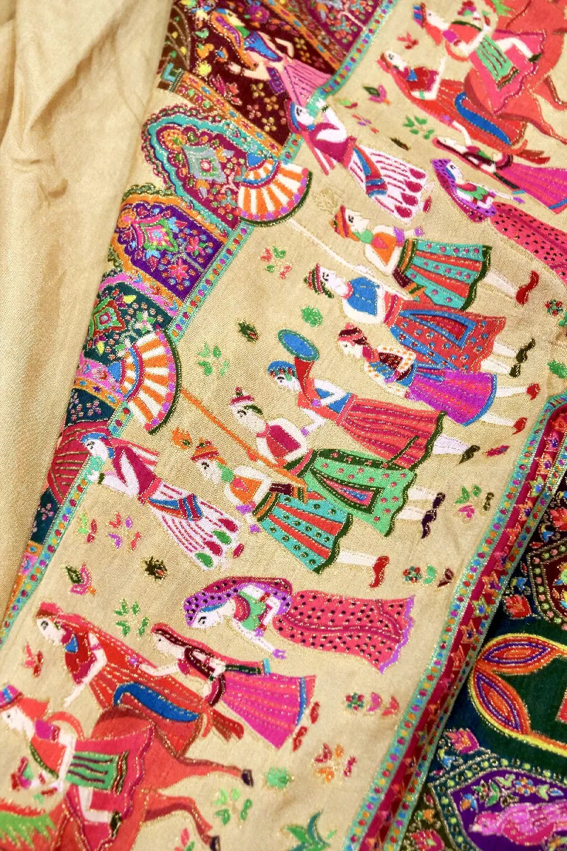 BIEGE COLOR CREPE SILK PASHMINA SAREE