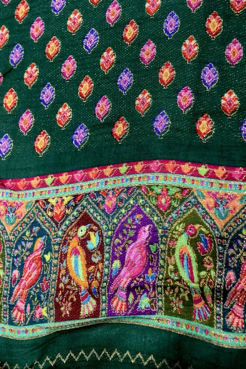 PINK COLOR CREPE SILK PASHMINA SAREE