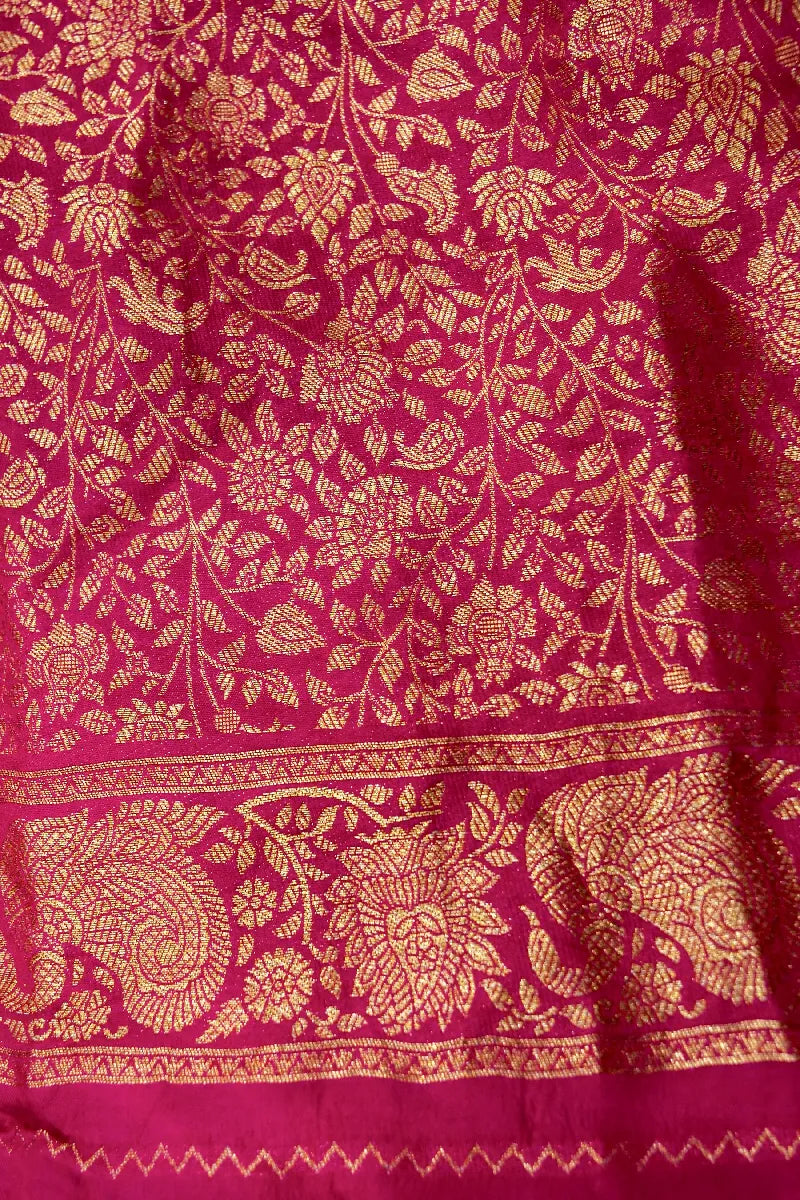 BLACK COLOR CREPE SILK PASHMINA SAREE