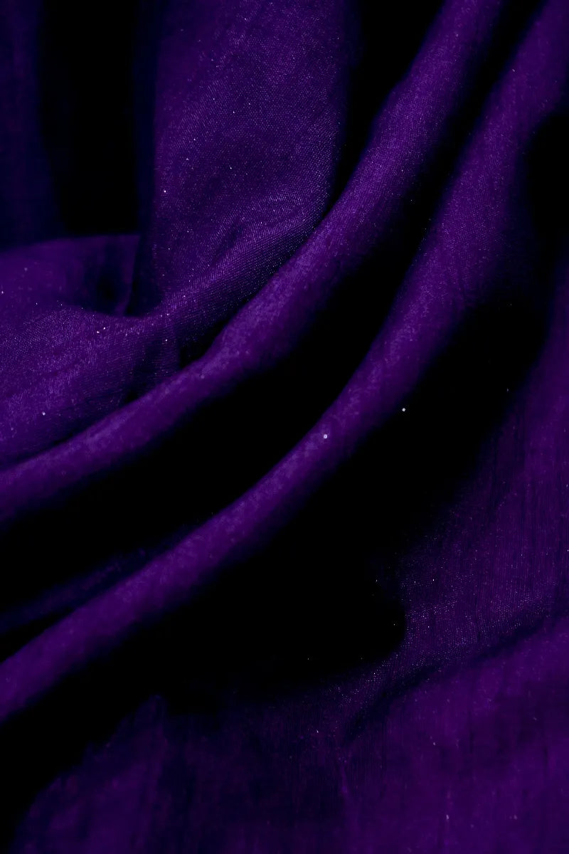 PURPLE COLOR CREPE SILK PASHMINA SAREE