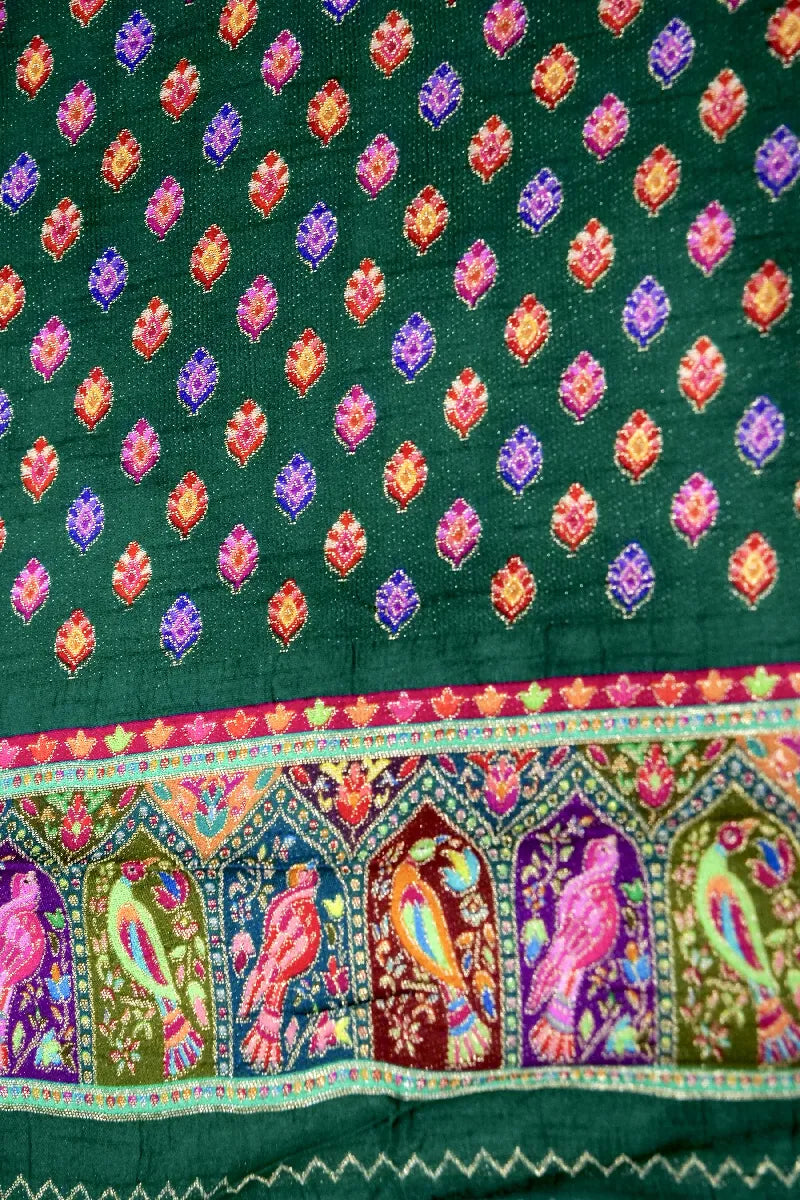 PURPLE COLOR CREPE SILK PASHMINA SAREE