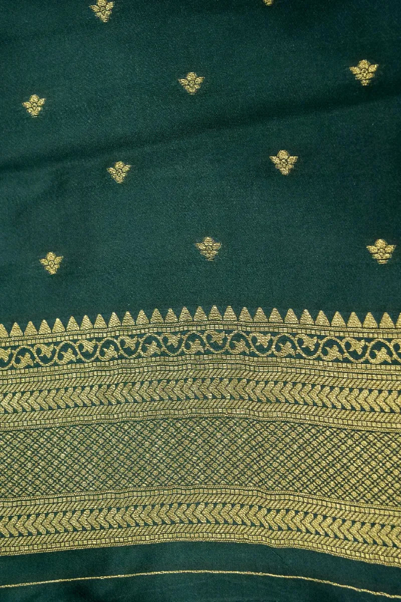 DARK GREEN COLOR BANARASI SILK SAREE