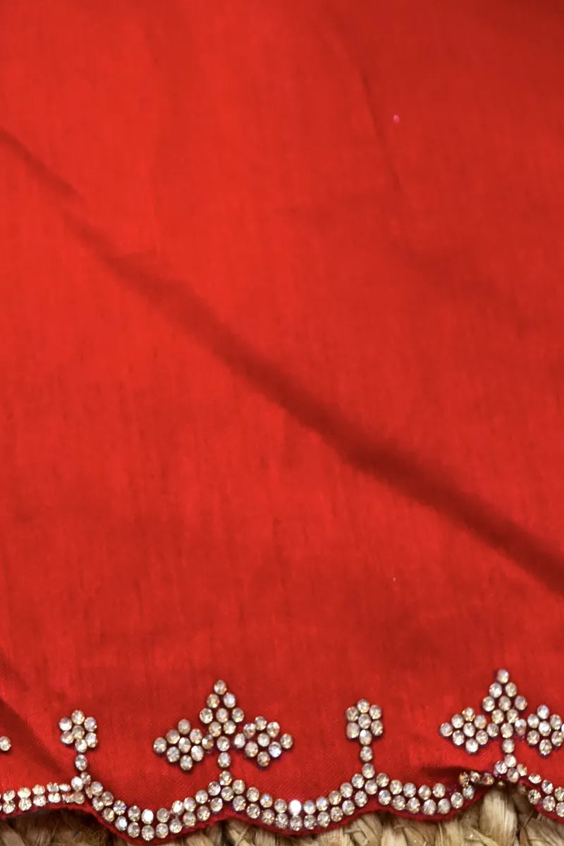 CHERRY RED COLOR CHIFFON LEHERIYA PRINT SAREE