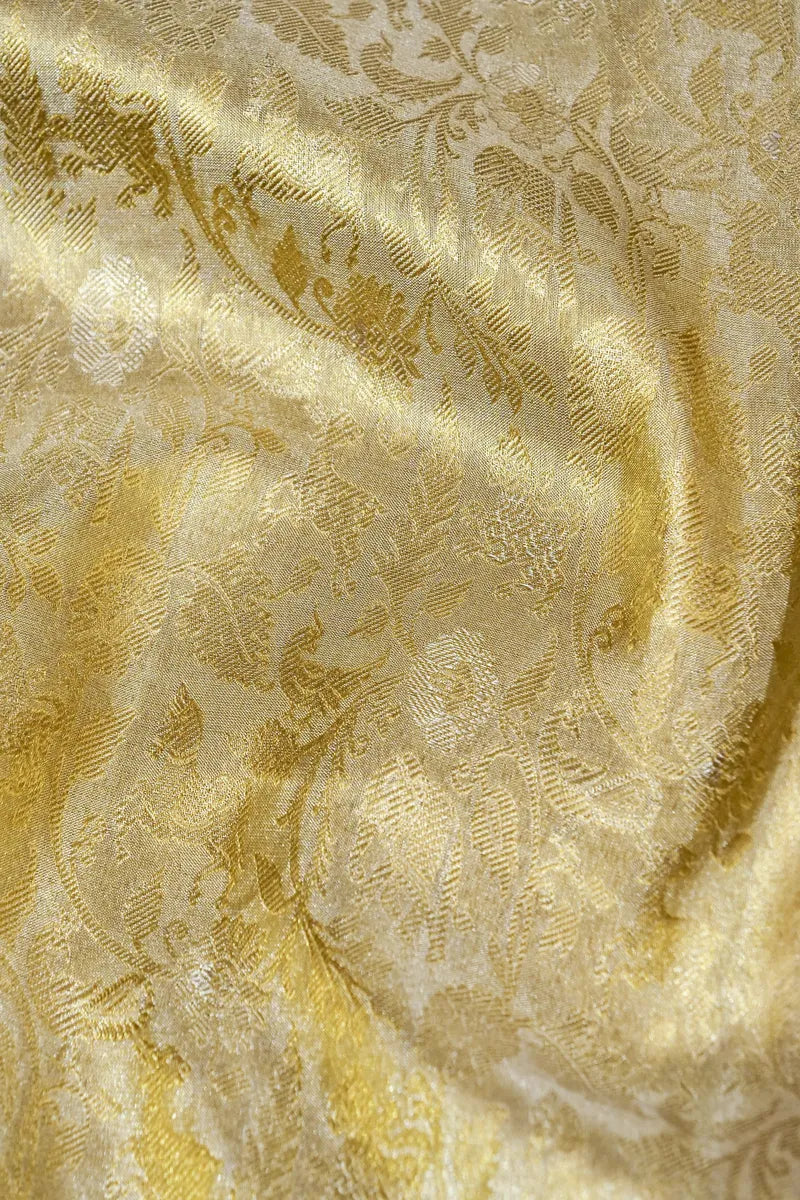 PURE HANDLOOM ZARI GOLDEN COLOR KANCHIPURAM SILK SAREE