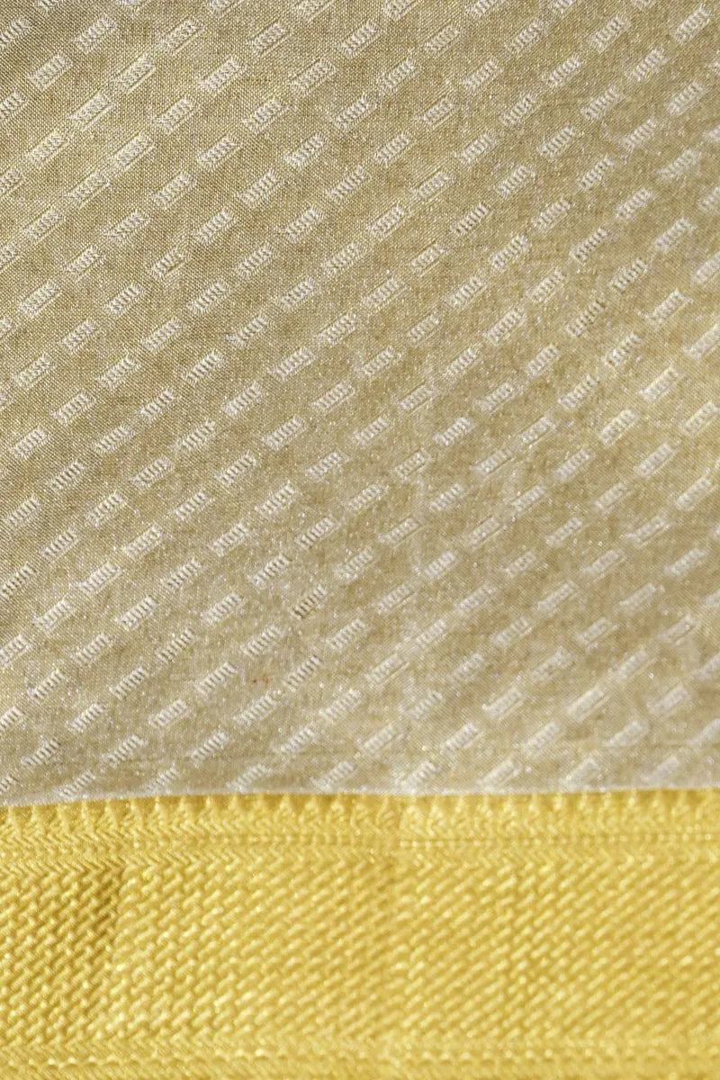 PURE HANDLOOM ZARI GOLDEN COLOR KANCHIPURAM SILK SAREE