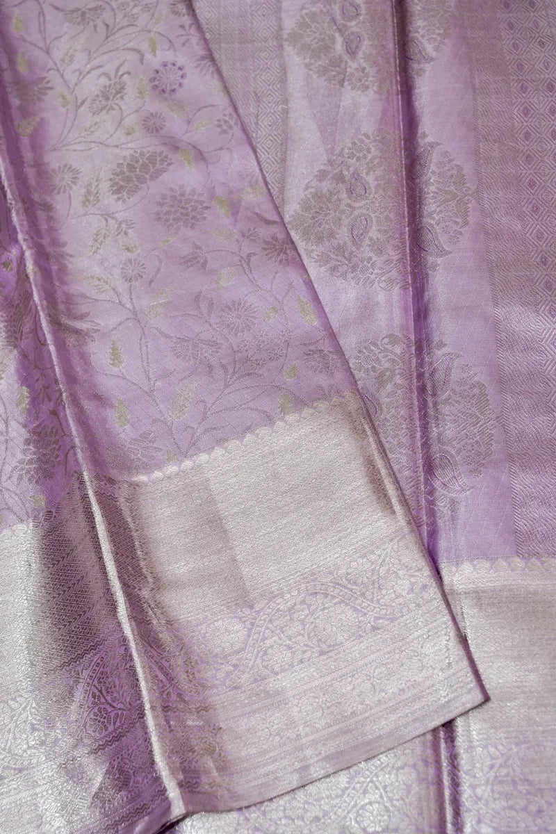 PURE HANDLOOM LAVENDAR COLOR KANCHIPURAM SILK SAREE