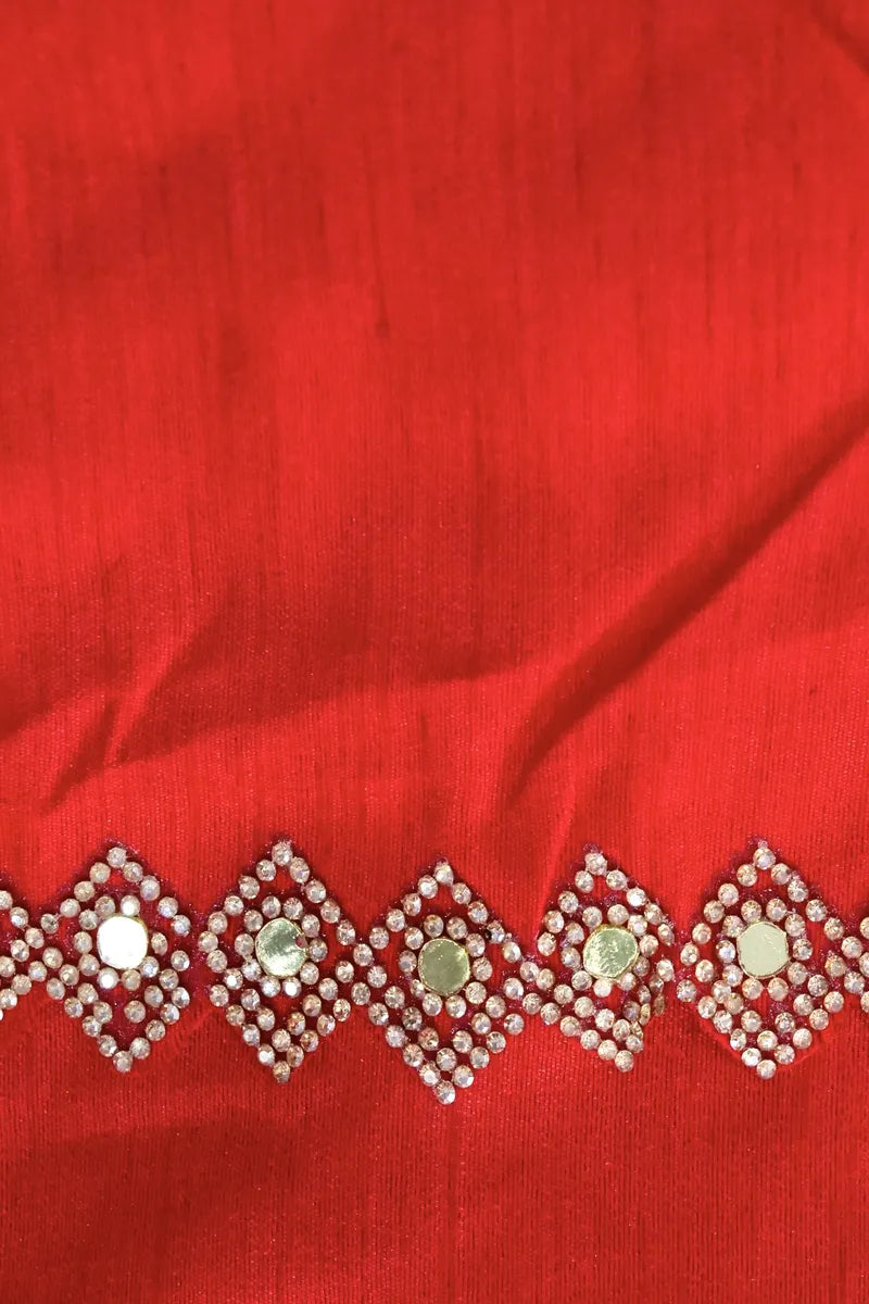 RED COLOR CHIFFON LEHERIYA PRINT SAREE