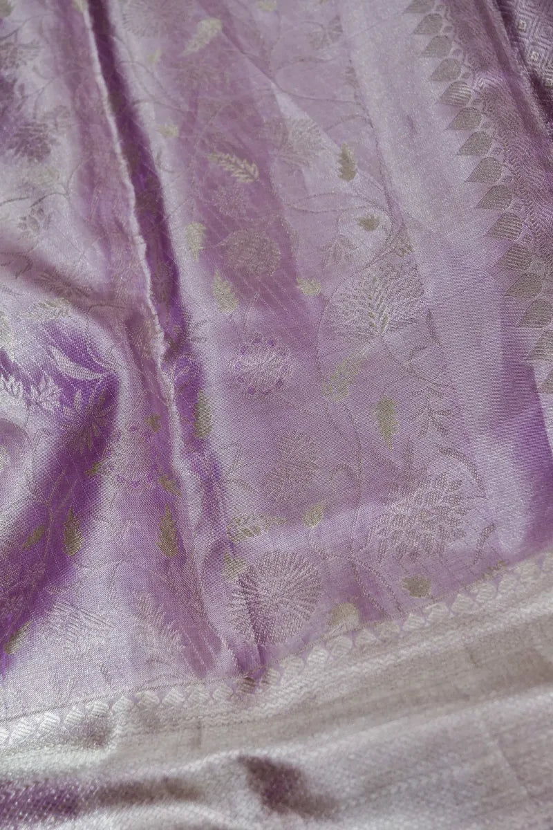 PURE HANDLOOM LAVENDAR COLOR KANCHIPURAM SILK SAREE