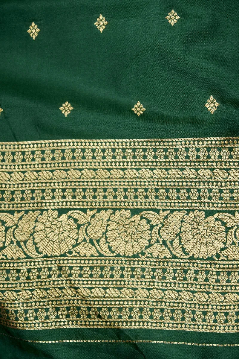 DARK GREEN COLOR BANARASI SILK SAREE
