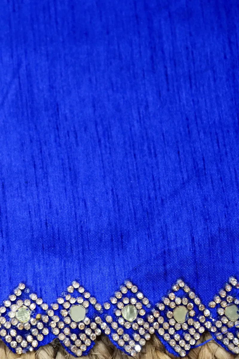 BLUE COLOR CHIFFON LEHERIYA PRINT SAREE