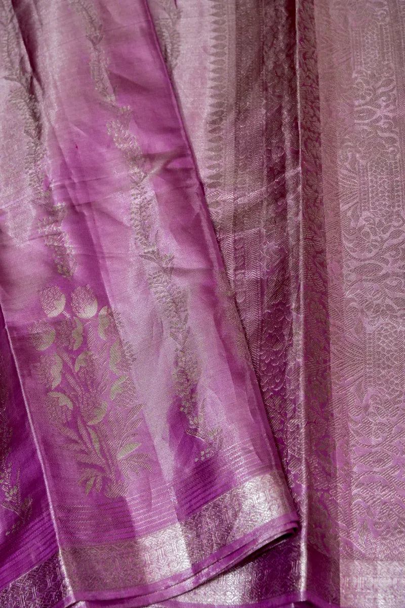 PURE HANDLOOM PURPLE COLOR KANCHIPURAM SILK SAREE