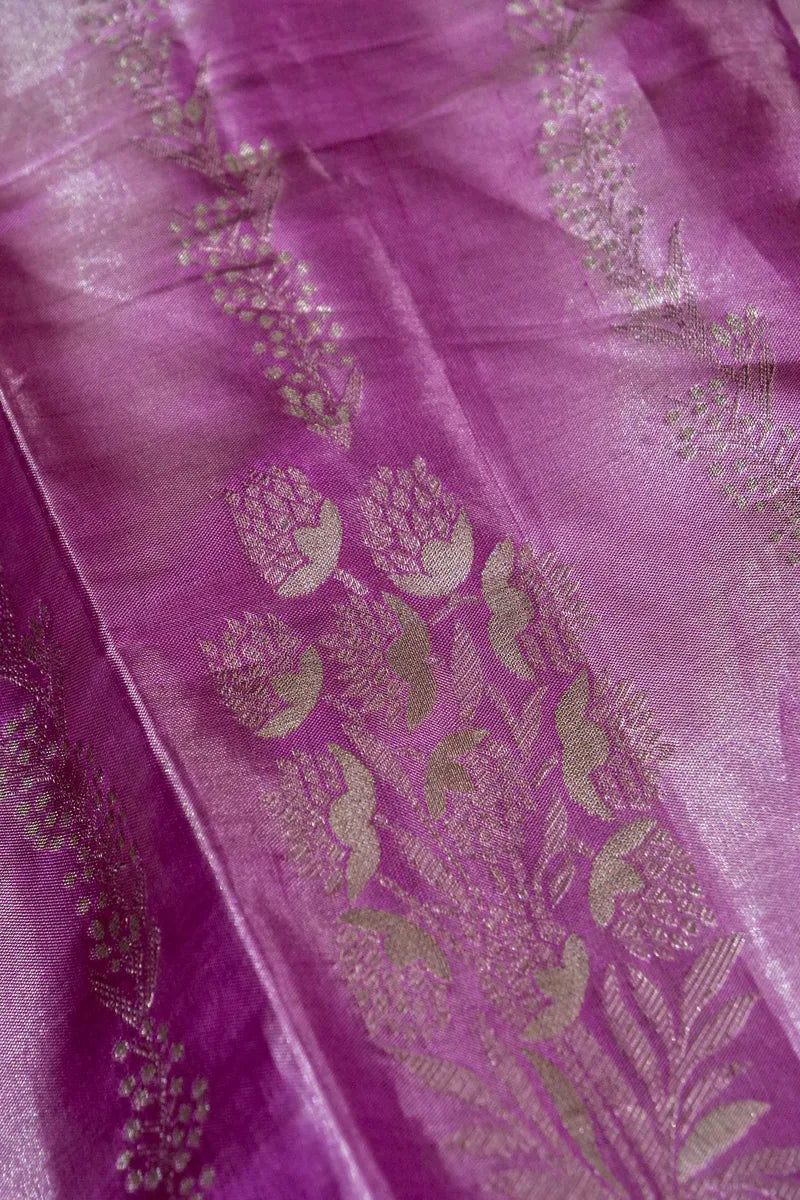 PURE HANDLOOM PURPLE COLOR KANCHIPURAM SILK SAREE