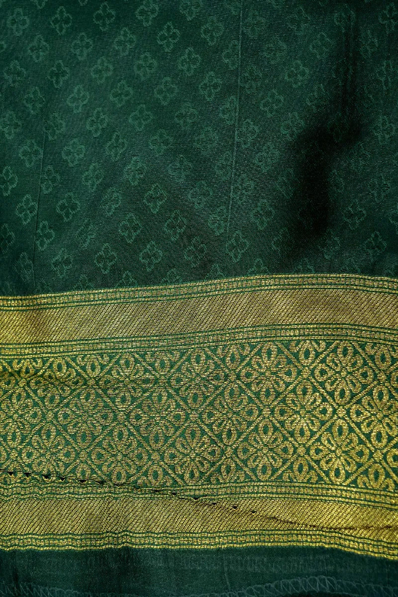 GOLDEN WITH GREEN COLOR BANARASI SILK SAREE
