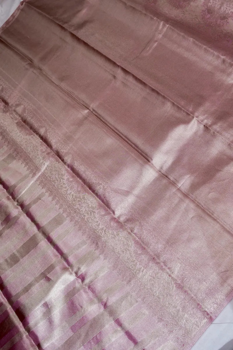 PURE HANDLOOM PONDS PINK COLOR KANCHIPURAM SILK SAREE