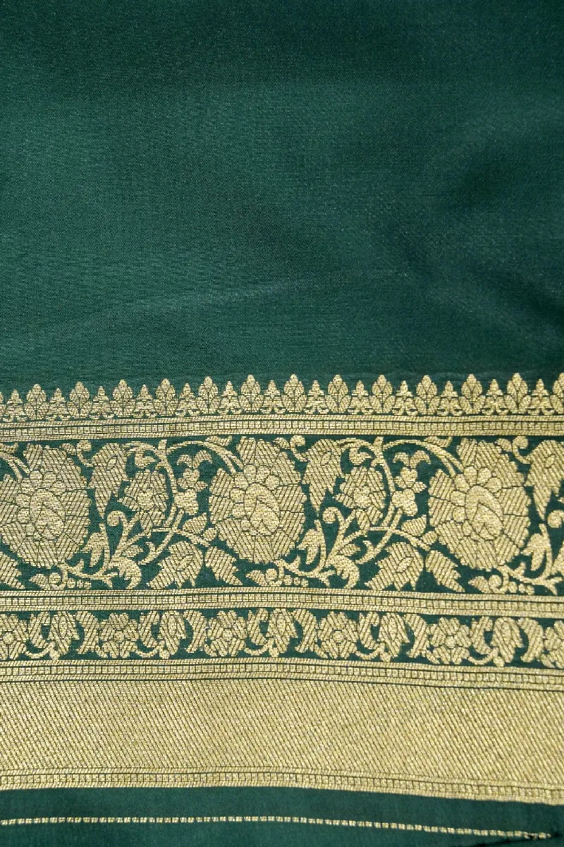 DARK GREEN COLOR BANARASI SILK SAREE