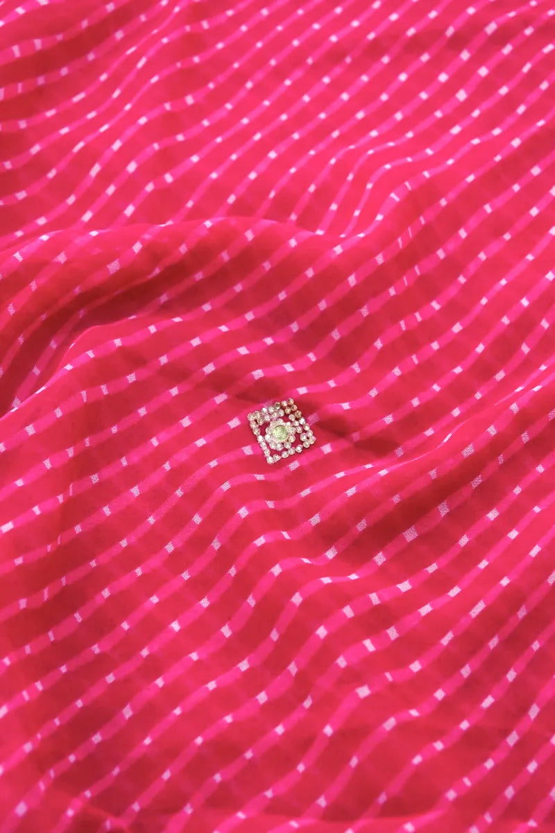 PINK COLOR CHIFFON LEHERIYA PRINT SAREE